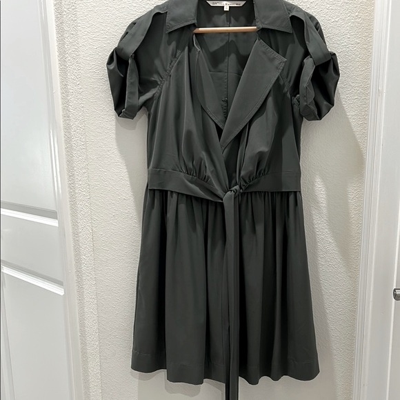 RACHEL Rachel Roy Dresses & Skirts - Rachel Roy beautiful petite dark green front tie mini dress